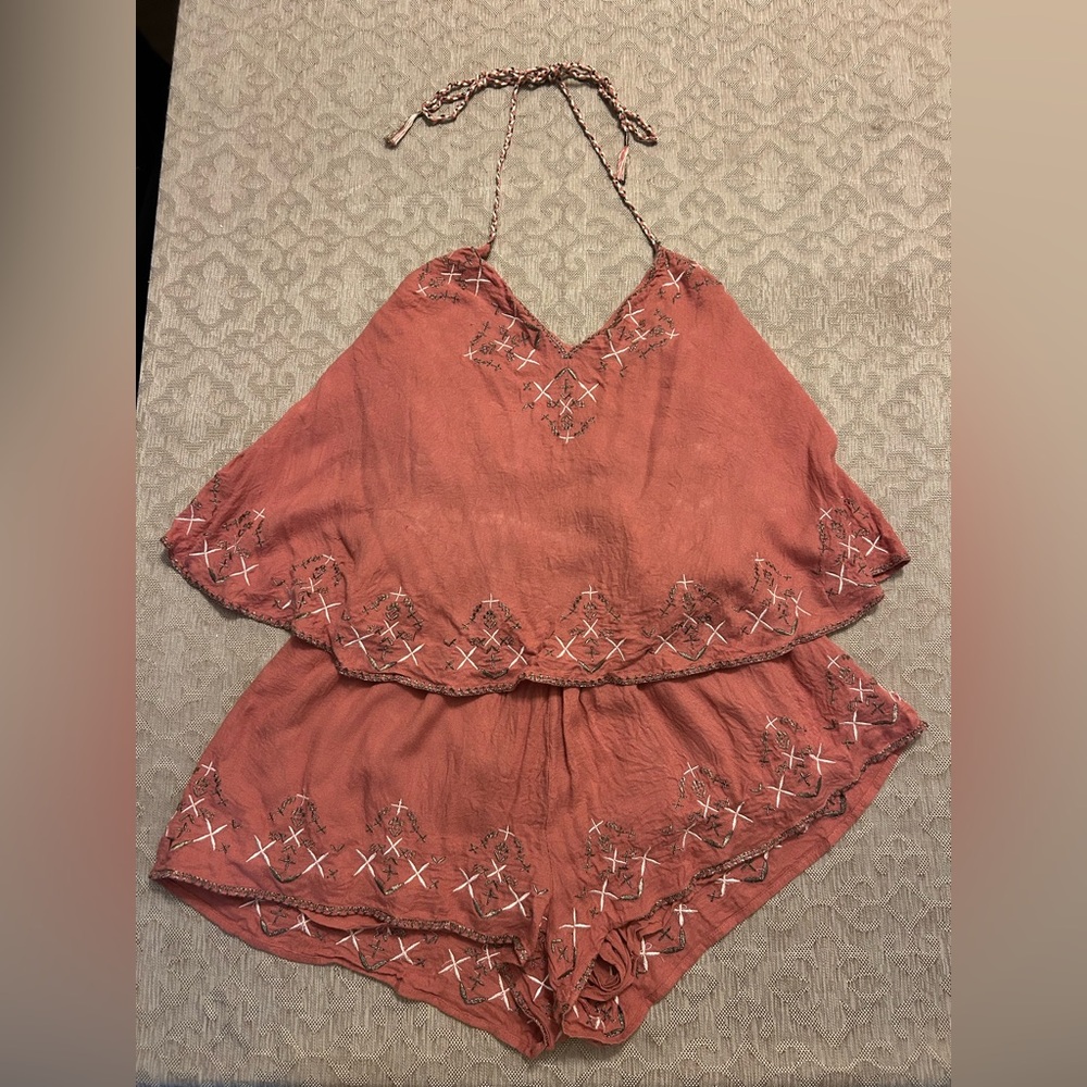 Jetset Diaries Desert Rose Cross Halter Romper